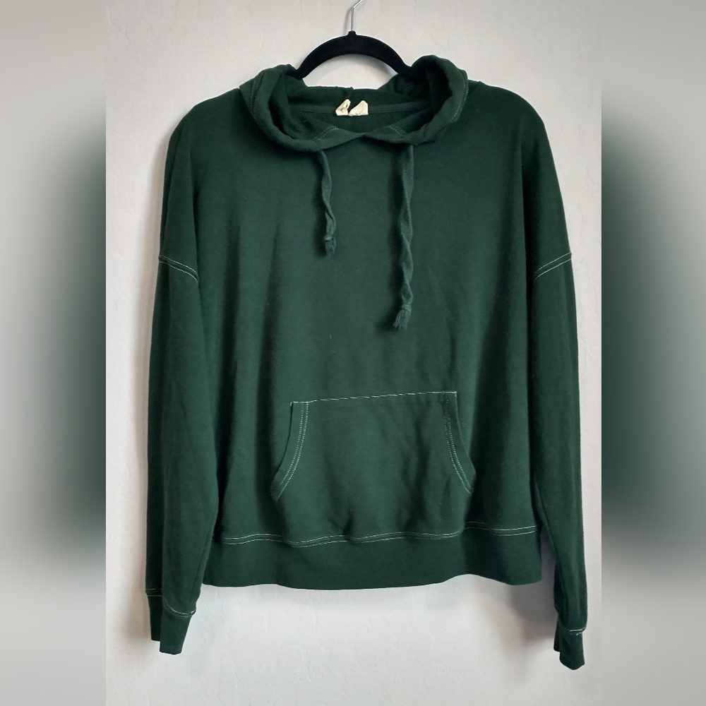 Anthropologie Sky and Sparrow Forest Green Hoodie Soft Cozy Size Medium